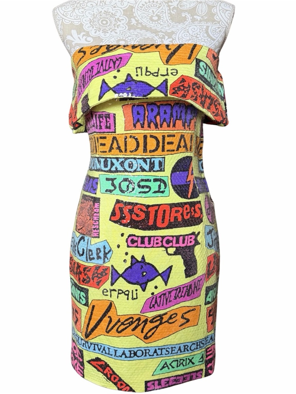 Vintage Stephen Sprouse 88 Sequin Sticker Dress